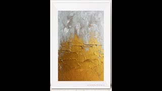 How to Paint Impasto Acrylics Art Tutorial  FROSTED GOLD  Modern Abstract [upl. by Niotna150]