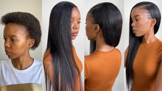 Detailed side part quick weave with leave out for beginners  Natural hair ideas [upl. by Oretos107]