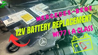 MERCEDES A250 l W177 BATTERY REMOVAL amp REPLACEMENT l FULL PROCEDURE l DIY [upl. by Esinereb]