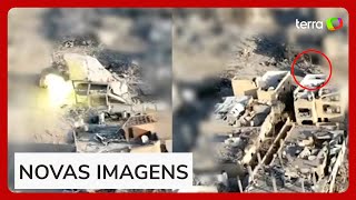 Vídeo mostra disparos de tanques de Israel que culminaram com a morte de chefe do Hamas em Gaza [upl. by Cayser]