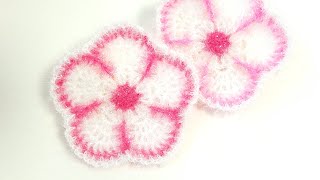 수세미뜨기 초보쉬운 벚꽃 수세미 Crochet flower Crochet cherry blossom [upl. by Edyth619]