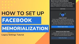 How To Set Up Facebook Memorialization and Legacy Settings [upl. by Rennold]