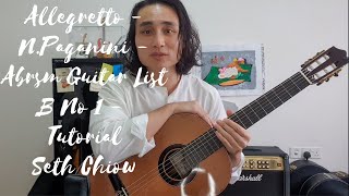 Allegretto  NPaganini  Abrsm Guitar Grade 4  List B No 1  Tutorial  Seth Chiow [upl. by Ardnauqal943]