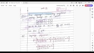 Unit  3 Lagranges interpolating polynomial [upl. by Lenwood]