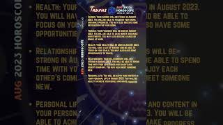 Taurus Horoscope for August 2023 [upl. by Hutchings]