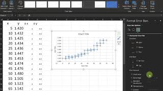 How to make a scatter plot and add uncertainty bars on excel [upl. by Pollard]