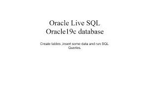 Oracle SQL create table and select statements [upl. by Enyrehtak]