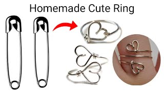 Homemade Safety pin RingHow to make easy RingDiy Safety pin RingDiy Ring [upl. by Nudd89]