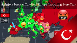 Relations between Turkiye amp Europe 19002024 Every Year [upl. by Enailil]