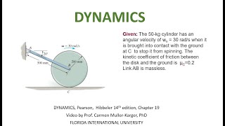 DYNAMICS Example 1946 Principle of linear angular momentum [upl. by Emarie490]