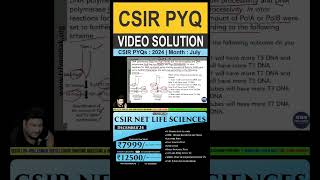 CSIRNET LIFE SCIENCES  PYQ 2024 July  VIDEO SOLUTION  previousyearquestions csirnet2024 [upl. by Claresta]