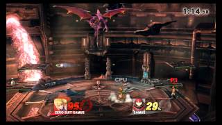 Super Smash Bros Wii U  Metroid Title Remix  Ridley Gameplay Pyrosphere Direct Feed [upl. by Atalee]