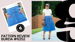 PATTERN REVIEW BURDA 6252 I MADE A DENIM SKIRT [upl. by Nwahsyar]