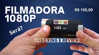 Unboxing e Review Câmera Filmadora Chinesa 1080p por Apenas R150  Vale a Pena [upl. by Gabe]