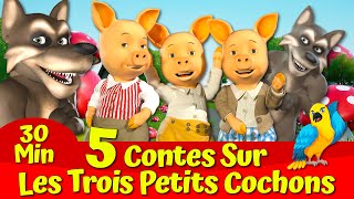 🔴 Les Trois Petits Cochons Et Le Grand Méchant Loup 🐷🐺🔴 I Cinq Contes I Contes de fées français [upl. by Crocker]