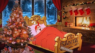 CHRISTMAS 🎅 Oldies playing in another room w people chatter  cozy fireplace Ambience ❄️2 HOURS ASMR [upl. by Yelad992]