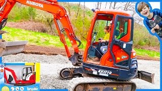 Excavators Videos  Real Excavator and Bruder Toy Excavator [upl. by Marjana743]