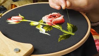 KIT119 Rose Embroidery Step by Step from Design to Embroidery [upl. by Roice]