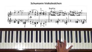 Schumann Volksliedchen Folk Song Album for the Young Op 68 No 9 Piano Tutorial [upl. by Ellehcyt]