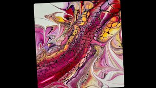 1564 Swipe Swirl and Scoop Technique Paint Pouring Fluid Art [upl. by Alleram]