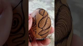 Different zentangle patterns by Alena Light on brown chicken eggs by Tweesanky [upl. by Alebasi]