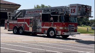 Lincolnwood Tower 15 Responding NonEmergent [upl. by Ahsiekat]