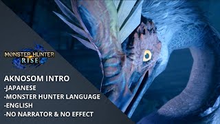 MH Rise Aknosom Intro Japanese  Monster Hunter Language  English  No Narrator amp No Effect [upl. by Aika]