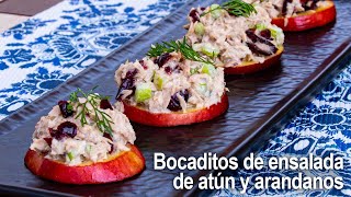 ¿Cómo preparar Bocaditos de ensalada de atún y arándanos [upl. by Annabell]