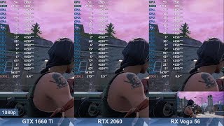 GeForce GTX 1660 Ti vs RTX 2060 vs RX Vega 56  Fortnite Season 8  Benchmark Comparison [upl. by Whittemore]