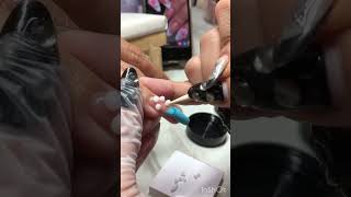 Gel Overlay w 3D Flowers nails nailart fyp [upl. by Artinad964]