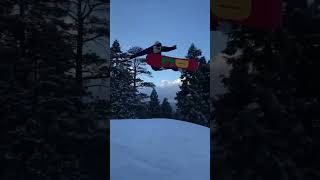 Snowboarder Falls While Attempting to Jump Off Snow Ramp  1311243 [upl. by Rhyne]