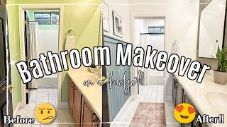 DIY BATHROOM MAKEOVER 2023  Bathroom Remodel Ideas on a Budget  Lime Wash Bead Board  More [upl. by Hunt]