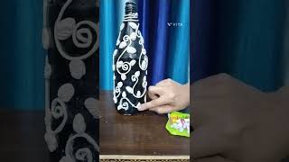 Fevicryl mouldit ideas on bottle  Amazing bottle art with clay   clay work on glass bottle [upl. by Partan665]