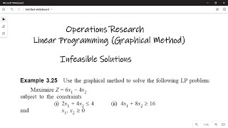 Operation Research 07 Linear ProgrammingGraphical method Infeasible Solutions [upl. by Adnoral]