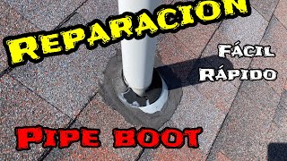 Reparación de pipe boot pipeboot roofing rooftop [upl. by Clorinda]