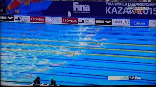 Gaurika Singh 100m freestyle national record 2015 FINA World Championships Kazan Russia [upl. by Aynna]