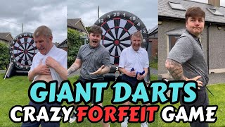 We Played GIANT INFLATABLE DARTS With Crazy Forfeits Bug Zapper Kendo Stick Paintball Gun [upl. by Enailuj300]