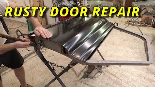 Over the fender Garage episode 41 Repairing and skinning the 1967 C10 right side door [upl. by Ilse]