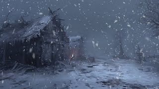 Freezing Winter Storm at a Cozy Log Cabin  Winter Storm Ambience  Howling Wind amp Blowing Snow [upl. by Leugar]