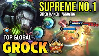 GROCK BEST BUILD 2023  TOP GLOBAL GROCK GAMEPLAY  MOBILE LEGENDS✓ [upl. by Ela]