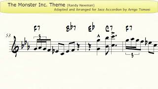 Monster Inc Theme Randy Newman  Jazz Accordion Sheet music [upl. by Ume970]