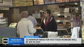 California minimum wage for fast food workers will be 20 in 2024 [upl. by Anillek911]