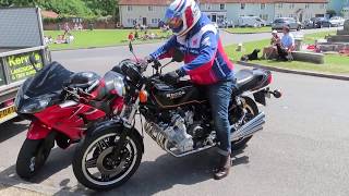 1979 HONDA CBX1000 6 CYLINDER START UP AND RIDE OFF [upl. by Aihsiym]