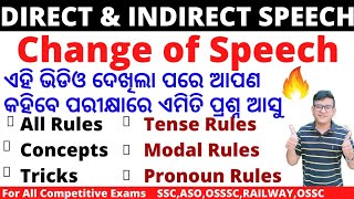 Direct And Indirect SpeechRules ConceptTricksSpeech NarrationEnglish GrammarSSCOSSSC RAILWAY [upl. by Darooge90]