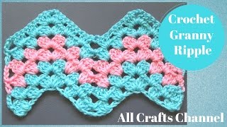 How to Crochet Granny Ripple Pattern [upl. by Nanis333]