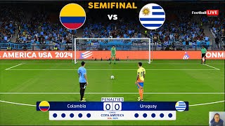 Colombia vs Uruguay  Penalty Shootout  SemiFinal Copa America 2024  Nunez vs James  PES Gameplay [upl. by Annaoy]