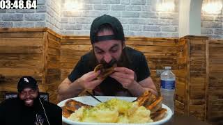 CHICAGO DUDE REACTS TO LONDONS UNDEFEATED PIE MASH amp LIQUOR CHALLENGE  BeardMeatsFood [upl. by Nytsua]