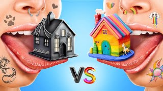 TANTANGAN RUMAH SATU WARNA Cewek Pelangi vs Cewek Gotik [upl. by Dominga]