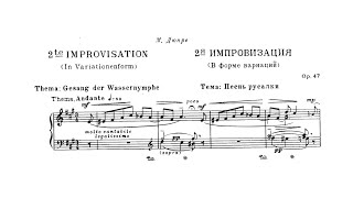 Nikolai Medtner  Second Improvisation in variation form Op 47 with score [upl. by Mansur]