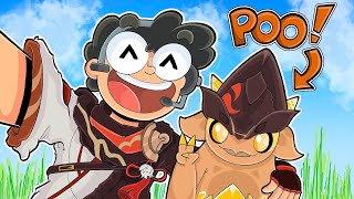 NOGLA GOES ON AN ADVENTURE WITH HIS POO PET Genshin Impact Update 50 [upl. by Galen]